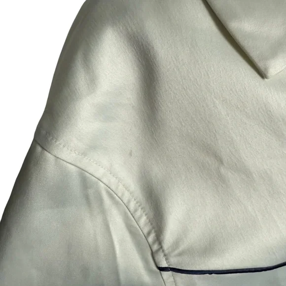 NWT ZARA Men's Satin Button Up Shirt Jacket white Retro Embroidery Size xlarge - Picture 5 of 8